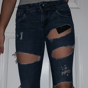 Jolt hand ripped jeans